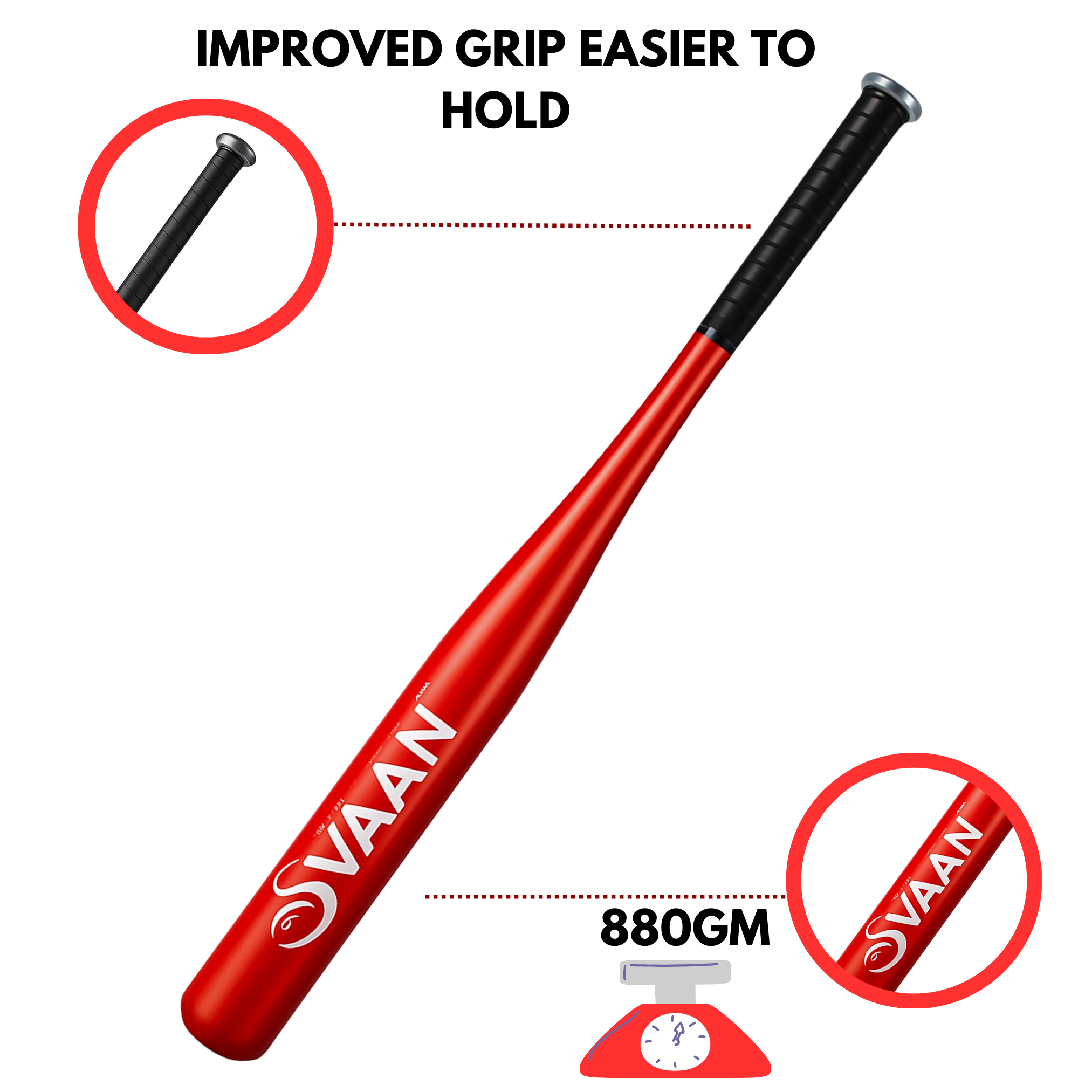 SOFTBALL/BASEBALL BAT HEAVY [880GM] 34'