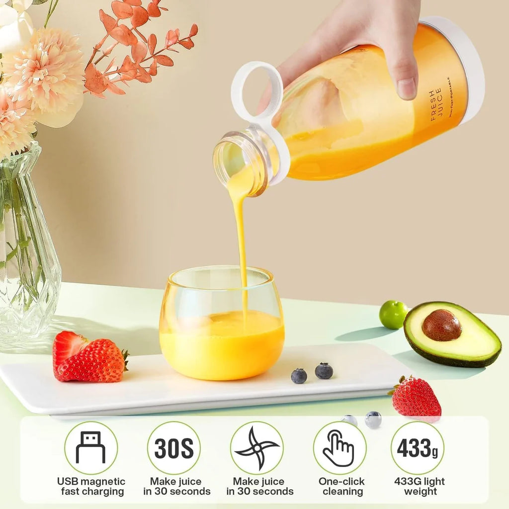 QuickBlend Portable USB Rechargeable Juicer Bottle (420ml) – Fresh Juices, Shakes & Smoothies Anywhere