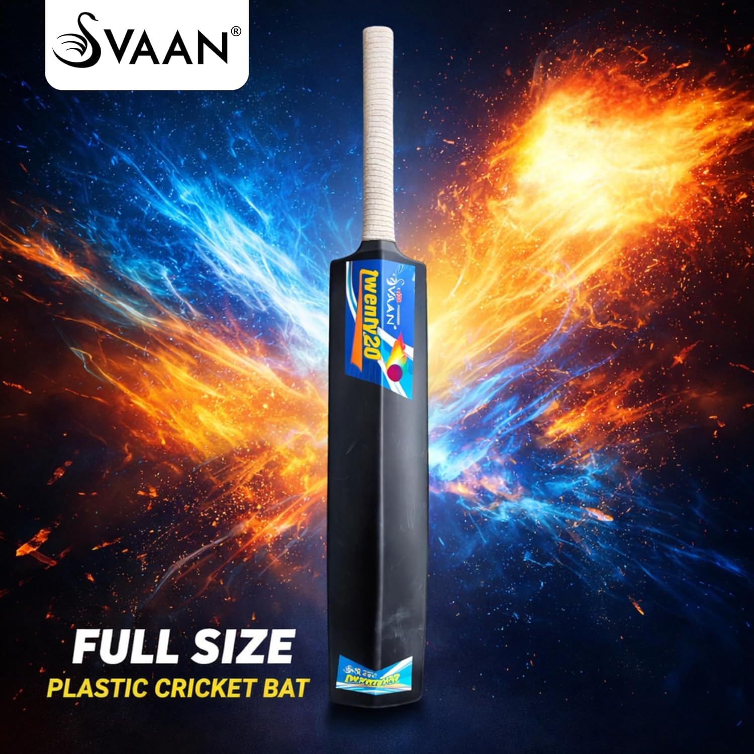 SVAAN CRICKET BAT PLASTIC (BLACK) NO.8